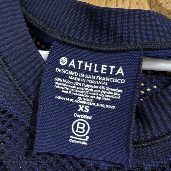 Athleta Women’s Navy Mesh Activewear | Workout Tank Top Sz-XS - Picture 5 of 5